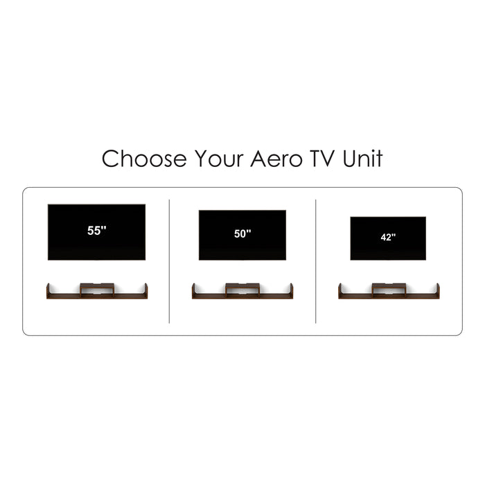 Aero Engineering Wood Wall Mount TV Entertainment Unit Set Top Box Stand/TV Cabinet with Shelves for Books & Décor Display Unit Bed Living Room Large Upto 50 Inches