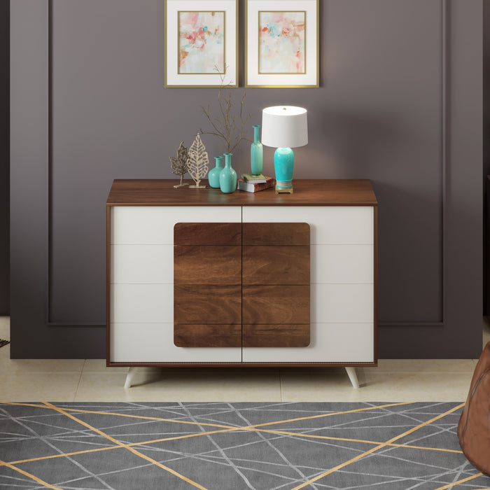 Mayrone Chest of Drawer, Storage Cabinet with Drawer (Brown Maple & Frosty, Large)