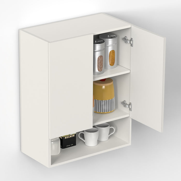 Opryt with Shelf Engineered Wood Kitchen Cabinet Rack, Wall Mounted Storage Cabinet for Kitchen Utensils, Jars, Spices, Modular Cupboard for Home & Kitchen DIY (White)