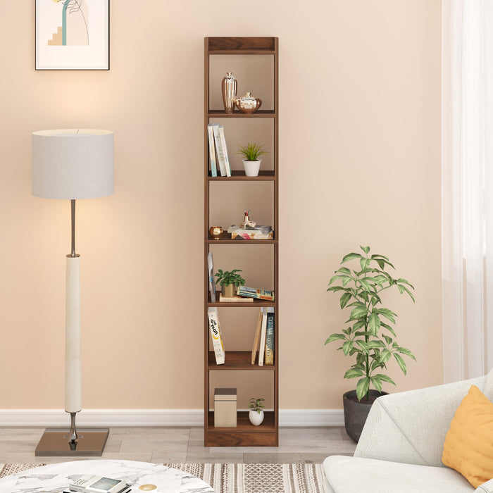 Asburg 6 Layer Engineered Wood Bookshelf Multipurpose Decor Storage Rack