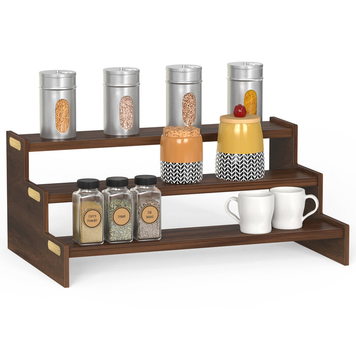 Dolvin Ladder Style Engineering Wood Spice Masala Rack Shelf Stand Organizer/Spice Bottle Display Rack & Cup Stand for Home & Kitchen, DIY (Do it Yourself)