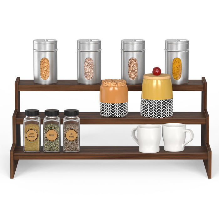 Dolvin Ladder Style Engineering Wood Spice Masala Rack Shelf Stand Organizer/Spice Bottle Display Rack & Cup Stand for Home & Kitchen, DIY (Do it Yourself)