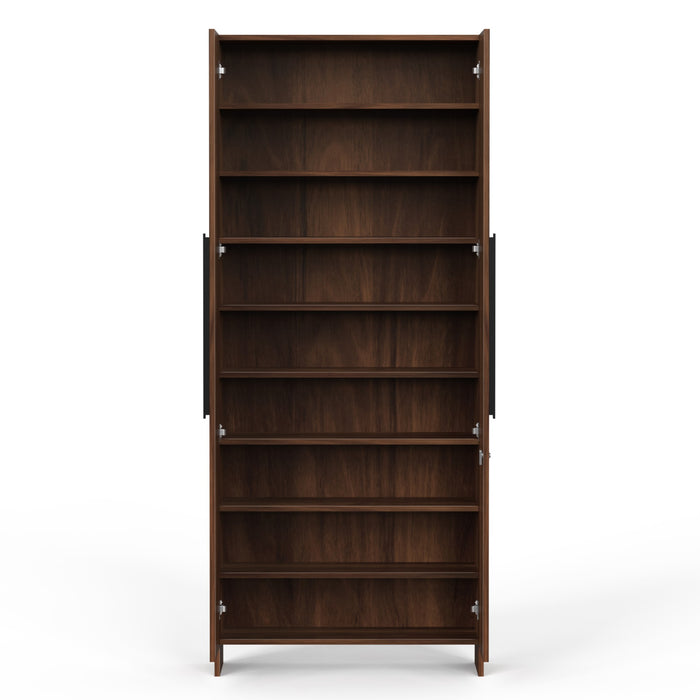 Brooklyn Highline Multipurpose Shoe Rack, Storage File Cabinet Organizer, Slipper Footwear Stand can Store Up to 28 Pairs for Living Room Home DIY (Brown Maple) (75.7 x 31.7 x 180) CM