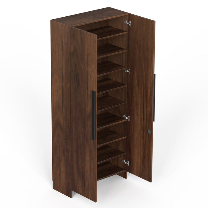 Brooklyn Highline Multipurpose Shoe Rack, Storage File Cabinet Organizer, Slipper Footwear Stand can Store Up to 28 Pairs for Living Room Home DIY (Brown Maple) (75.7 x 31.7 x 180) CM