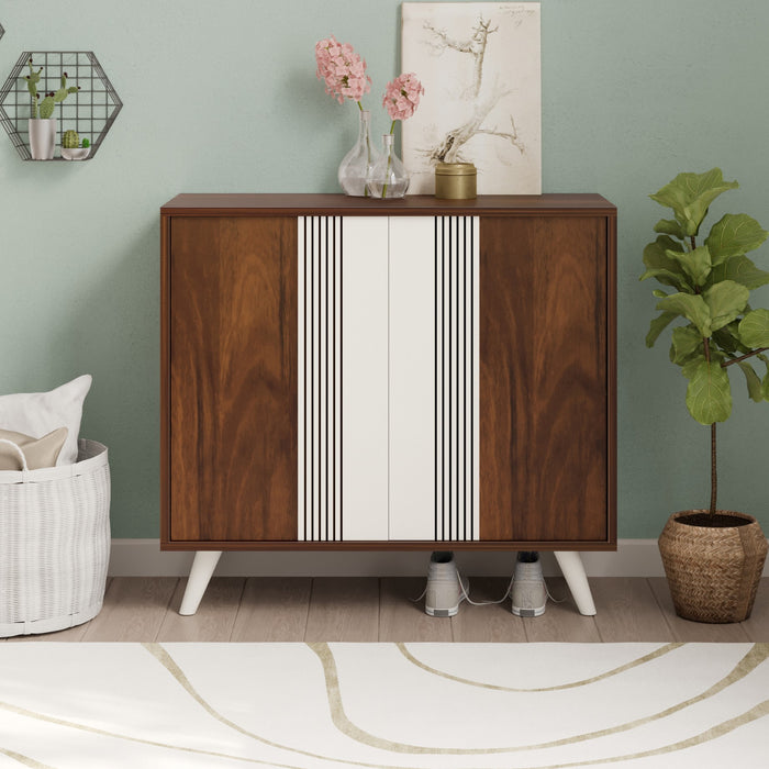 Cylvie Engineered Wood 2 Doors Shoe Rack Cabinet for Slipper & Footwear