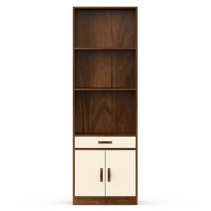 Seonn Bookshelf Cabinet with Storage Shelves & Drawer |Maple