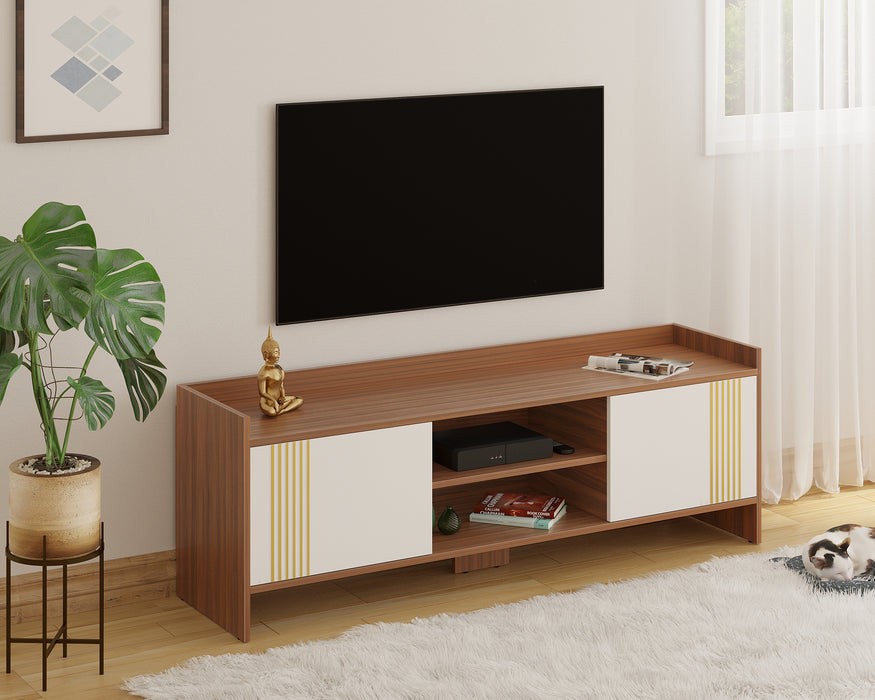 Charley Tv unit (Premyrr Range, walnut & Frosty)