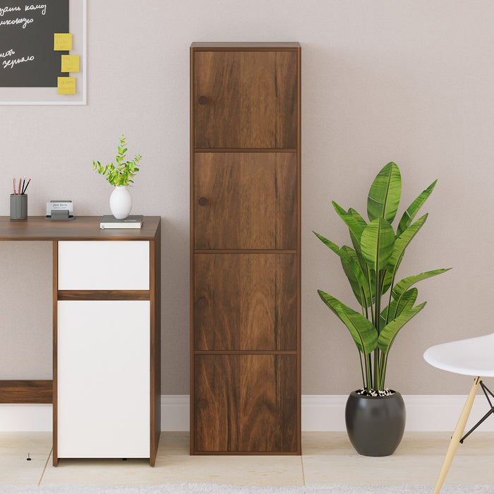 Calcio 4-Tier Storage Unit Cabinet Rack Organizer Wardrobe Almirah Cupboard for Clothes with Multiple Closed Shelves for Bedroom Kitchen Living Room Home, DIY
