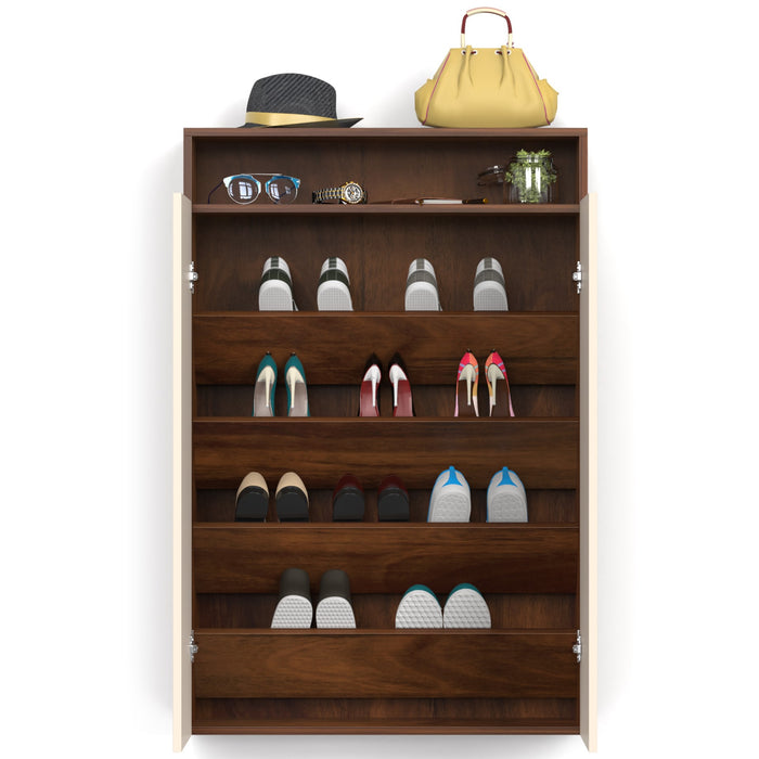 Whartin Shoe Rack |Maple & White