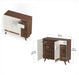 Oleye 2 Doors Shoe Rack Cabinet with Drawer |Walnut & White