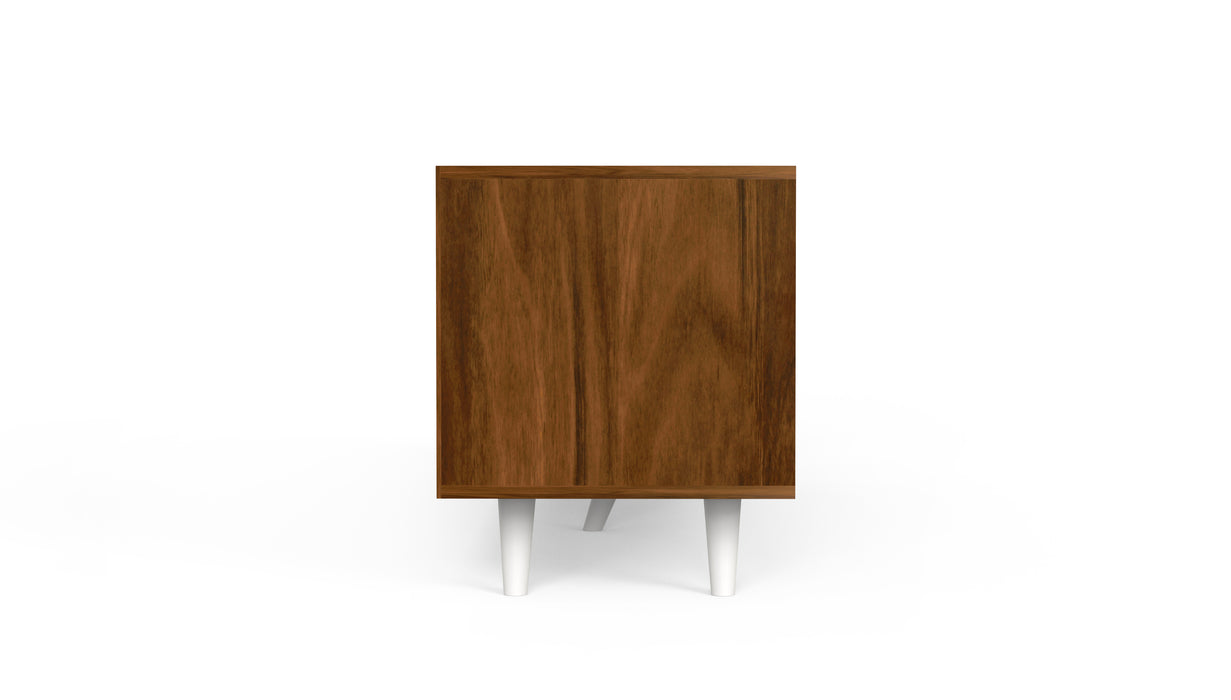 Mayrone TV Unit & Cabinet with Storage Drawers, Ideal for Up to 60" (Brown Maple & Frosty)