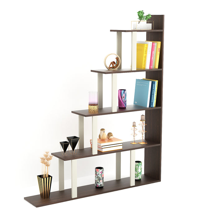 Wolabey Ladder Style Bookshelf |Wenge & White