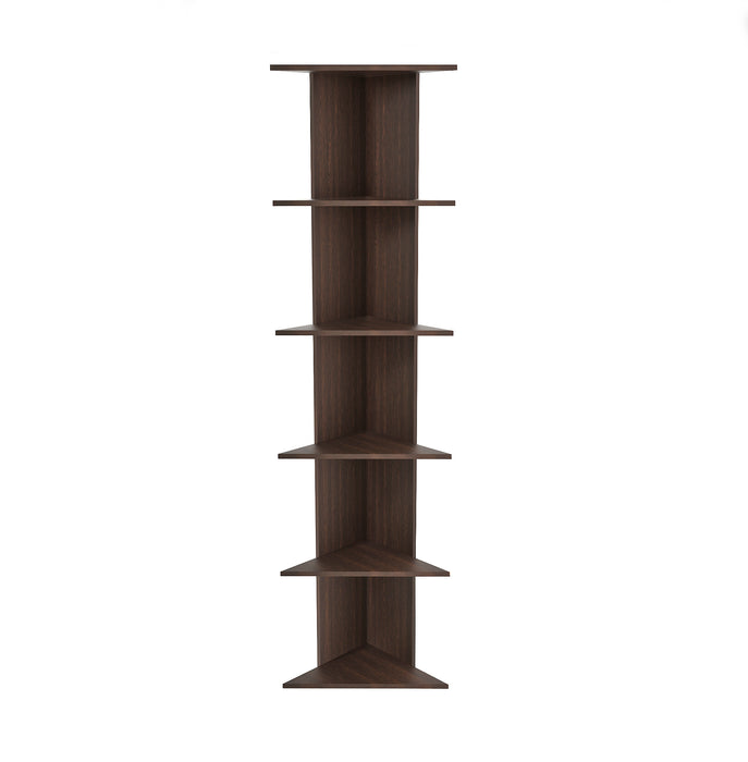 Bluewud Cadlic Engineered Wood Lifestyle Wall Corner Shelf / Display Rack (Wenge)
