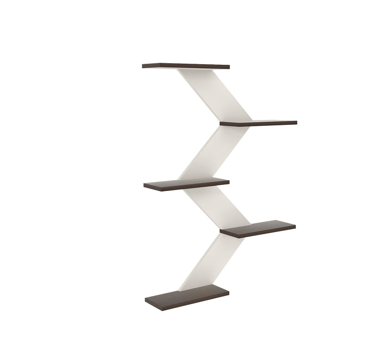 Bluewud Astrella Engineered Wood Lifestyle Wall Shelf / Display Rack (Frosty & Wenge)