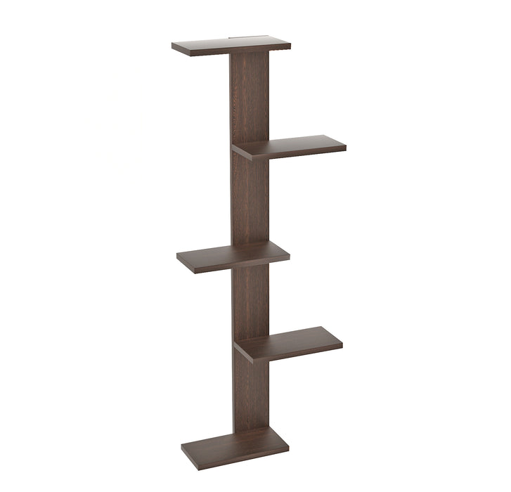 Bluewud Alaire Engineered Wood Lifestyle Wall Shelf / Display Rack (Wenge)