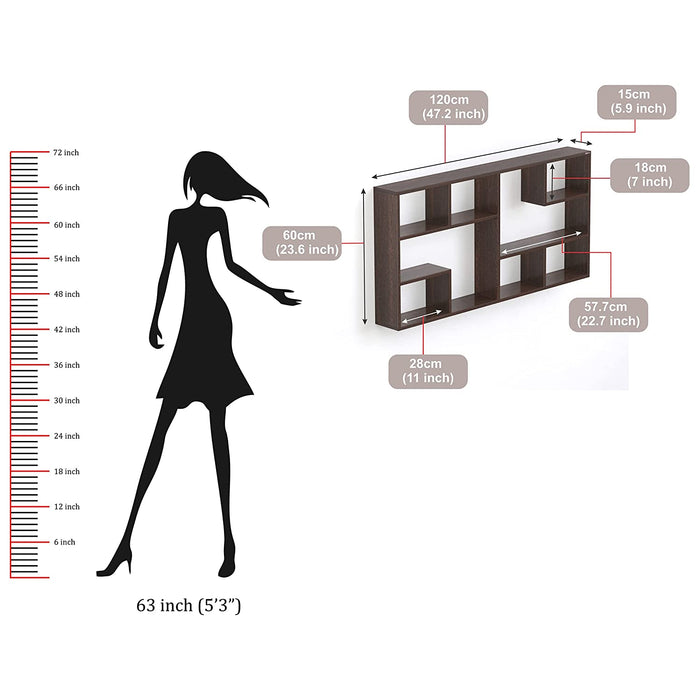 Petree Wall Mount Wall Shelf, Display Rack |Wenge