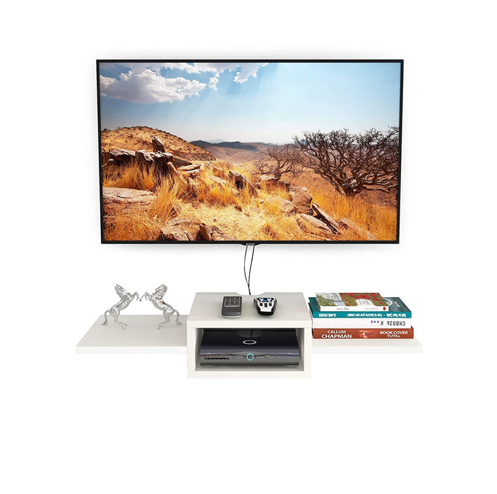 BLUEWUD Aero TV Entertainment Unit/Wall Set Top Box Stand Shelf (White - Standard)