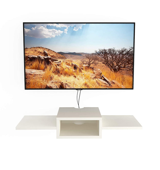 BLUEWUD Aero TV Entertainment Unit/Wall Set Top Box Stand Shelf (White - Standard)