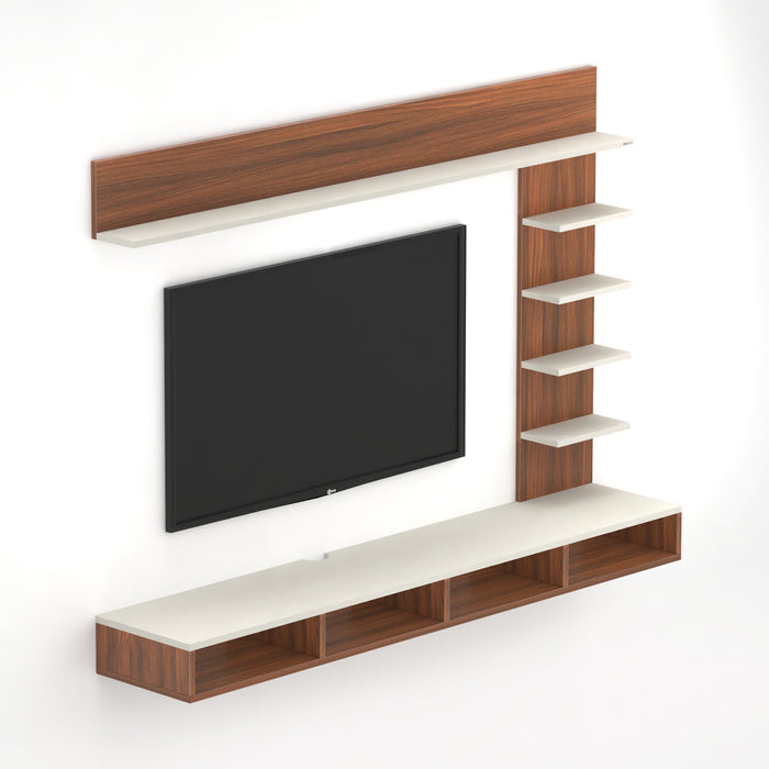 Primax Plus TV Unit Large, Ideal for Up to 50" |Walnut & Frosty White