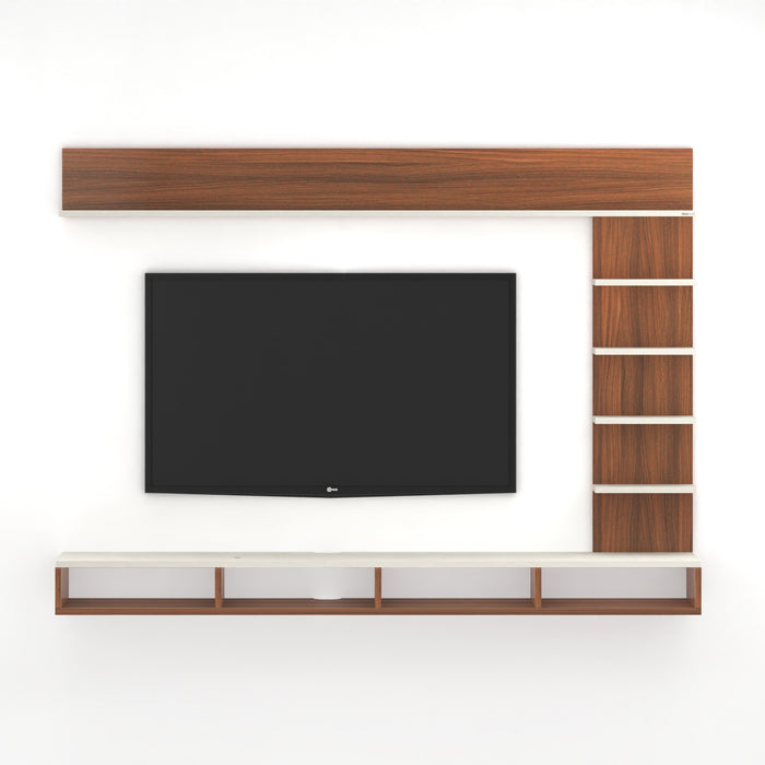 Primax Plus TV Unit Large, Ideal for Up to 50" |Walnut & Frosty White