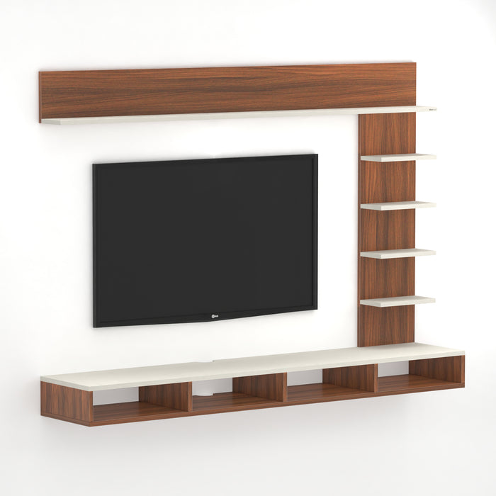 Primax Plus TV Unit Large, Ideal for Up to 50" |Walnut & Frosty White