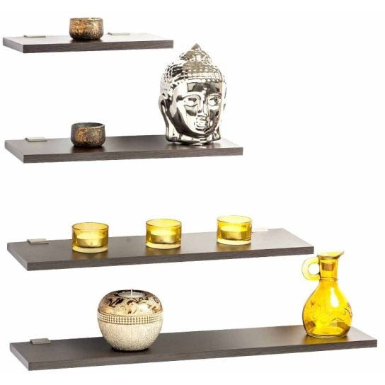 Stellar Wall Display Shelf (Wenge, Set of 4) - Bluewud
