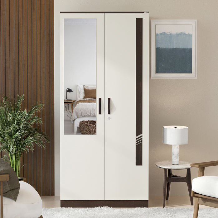 Andrie 2 Door Wardrobe with Mirror and Drawer |Wenge