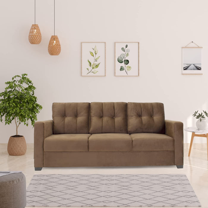 Denise Velvet Fabric 3 Seater Sofa