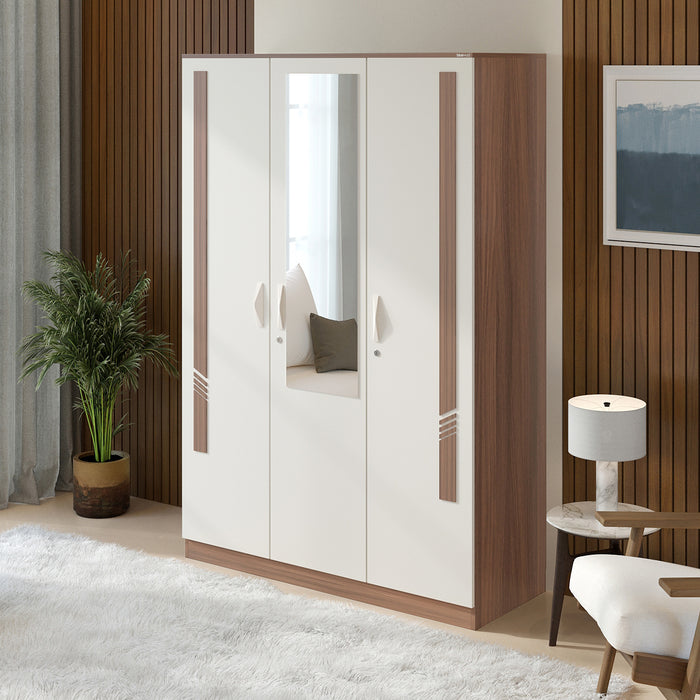 Andrie 3 Door Wardrobe with Mirror and Drawer