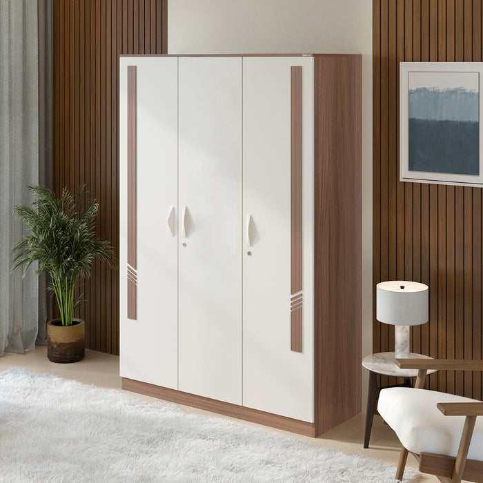 Andrie Engineered Wood 3 Door Wardrobe with Drawer