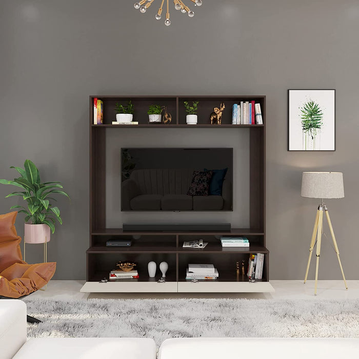 Dartix Tv Entertainment Wall Unit with Storage Compartments, Ideal for up to 50"