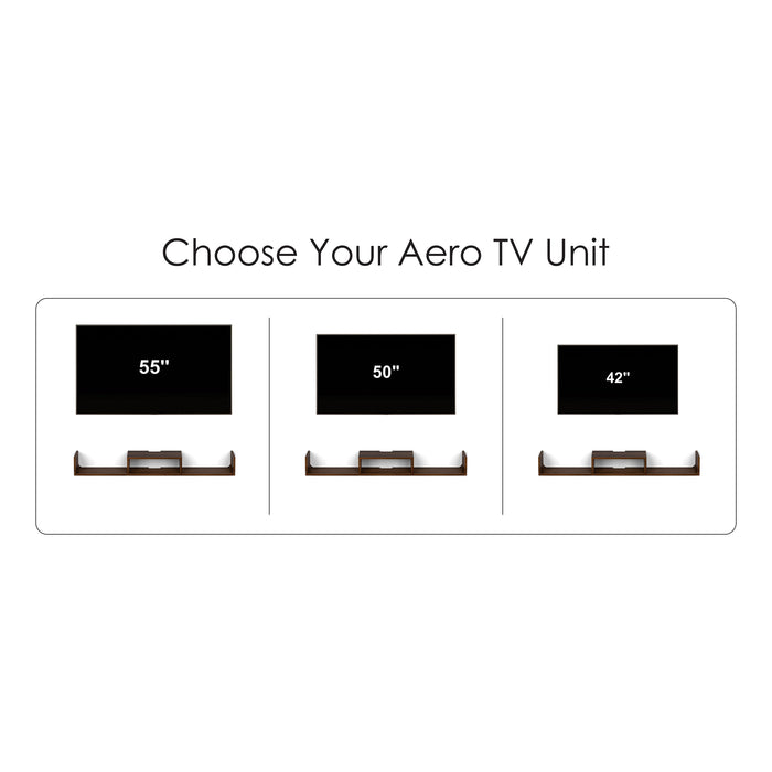 Aero Engineering Wood Wall Mount TV Entertainment Unit Set Top Box Stand/TV Cabinet with Shelves for Books & Décor Display Unit Bed Living Room Large Upto 50 Inches