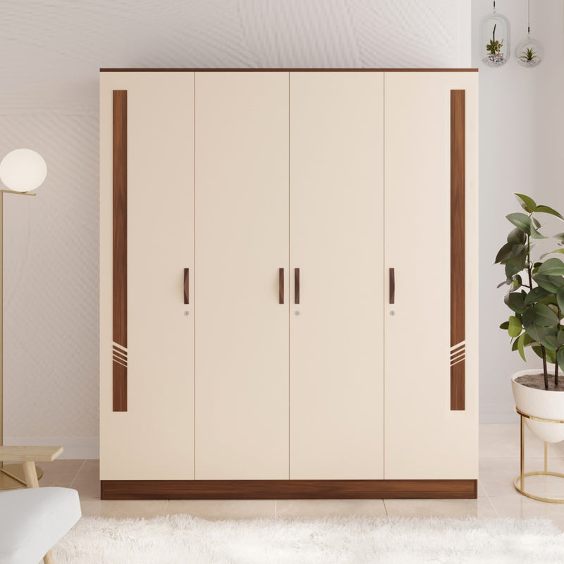 Andrie 4 Door Wardrobe with Drawer |Maple & White