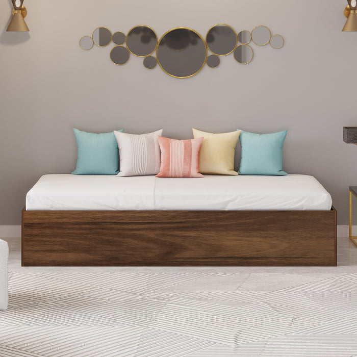 Maltein Engineered Wood Single Diwan Day Bed with Storage Box for Kids Adult Bedroom Living Room Home Furniture (Brown Maple / 72 X 30 Mattress Size)