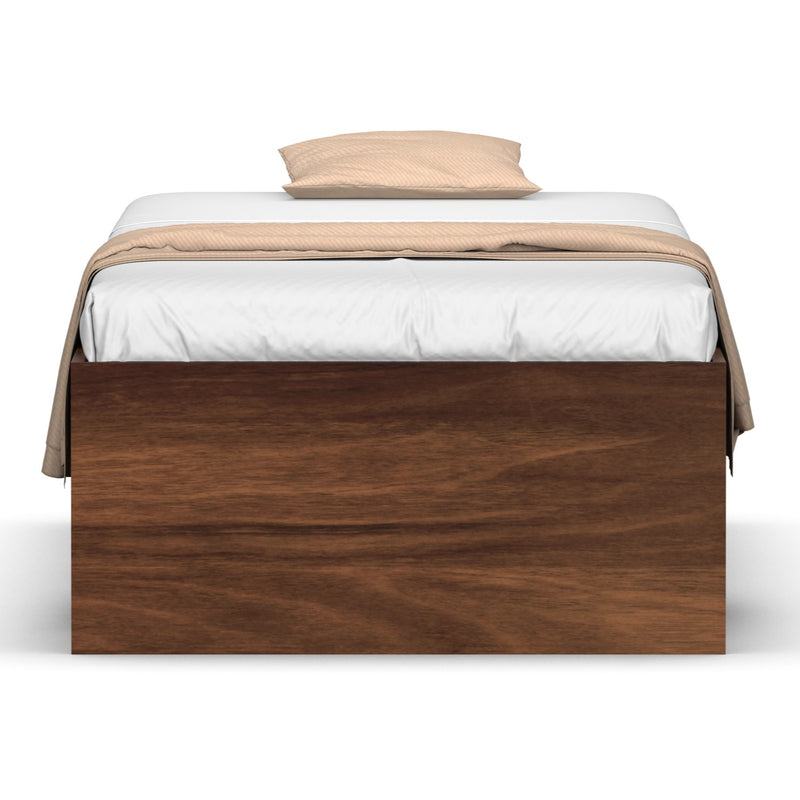 Maltein Single Diwan Bed with Storage Box for Bedroom (Brown Maple)