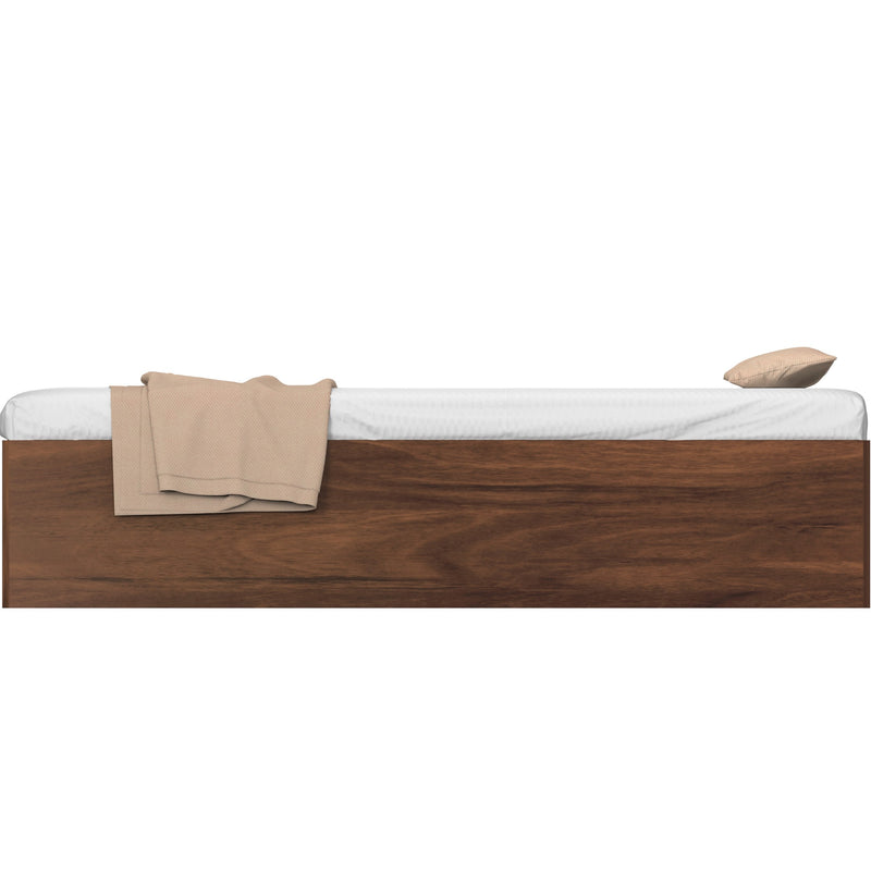 Maltein Single Diwan Bed with Storage Box for Bedroom (Brown Maple)