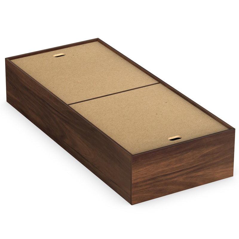 Maltein Single Diwan Bed with Storage Box for Bedroom (Brown Maple)