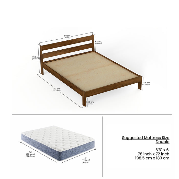 Roverb Engineered Wood King Size Bed Without Storage Box