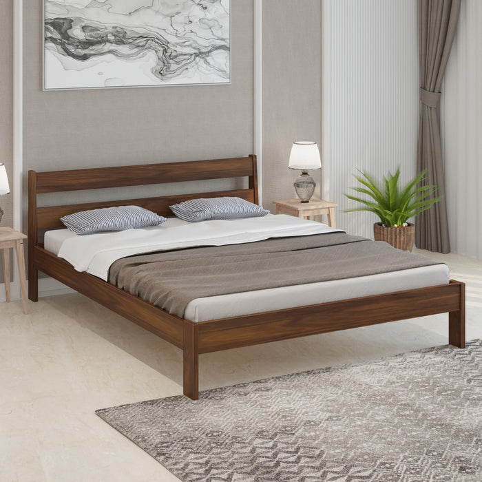 Roverb Engineered Wood Queen Double Bed Without Storage Box for Kids Adult Bedroom Home Furniture (Brown Maple / 78 X 60 Mattress Size)