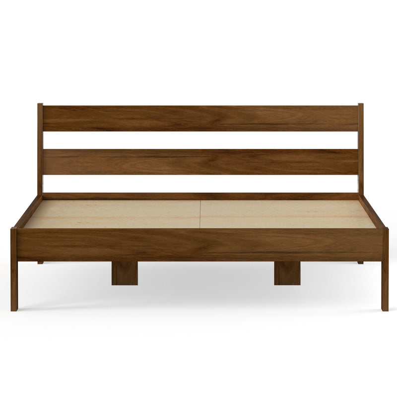 Roverb Engineered Wood Queen Double Bed Without Storage Box for Kids Adult Bedroom Home Furniture (Brown Maple / 78 X 60 Mattress Size)