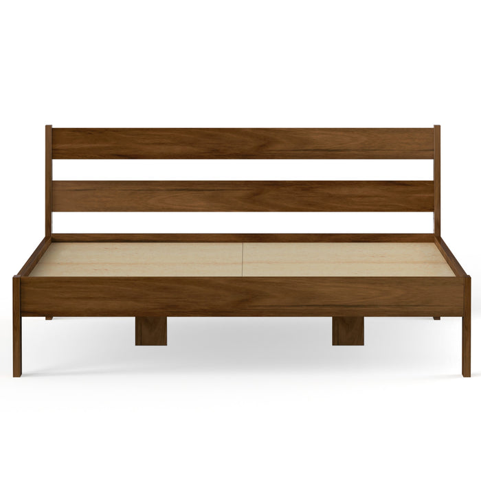 Roverb Engineered Wood Queen Double Bed Without Storage Box for Kids Adult Bedroom Home Furniture (Brown Maple / 78 X 60 Mattress Size)