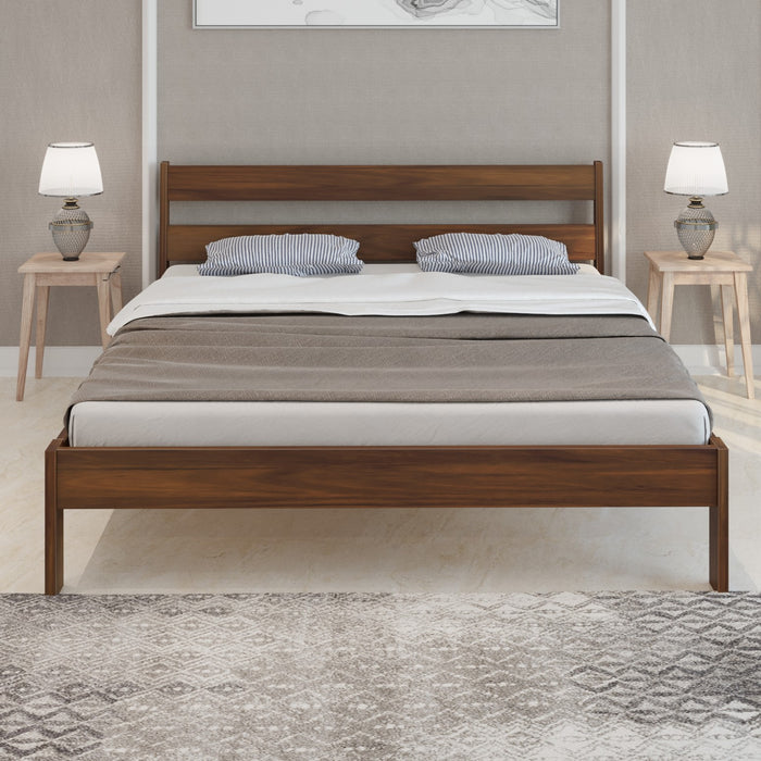Roverb Engineered Wood Queen Double Bed Without Storage Box for Kids Adult Bedroom Home Furniture (Brown Maple / 78 X 60 Mattress Size)