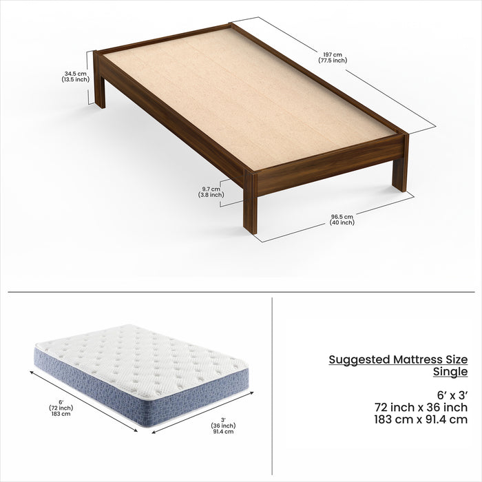 Roverb Single Bed Lite Eessentia Brown Maple