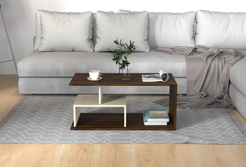 Smohn Coffee & Center Table for Living Room (Maple & Beige)