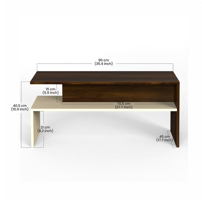 Taurley Coffee Table Center Table Eessentia Range Brown Maple & Beige