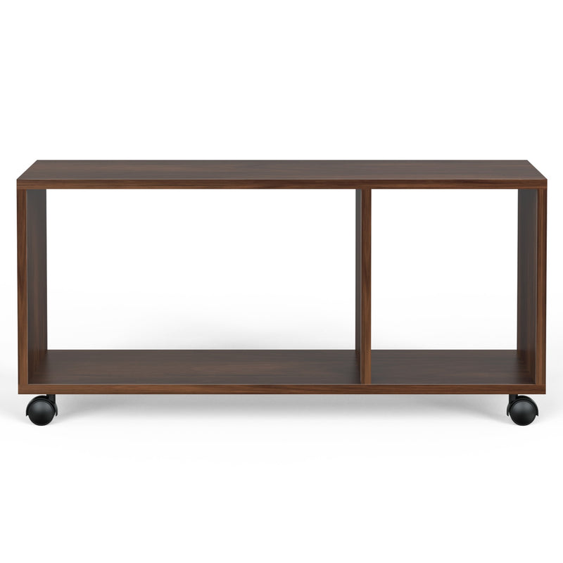 Taury Coffee Table / Teapoy Console Table with Wheels or Casters for Sofa Set Living Room Home Hall Furniture (Brown Maple)