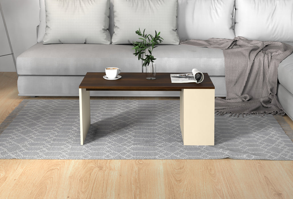 Bluewud Tayvue Coffee Table (Eessentia  Range , Brown Maple & Beige)