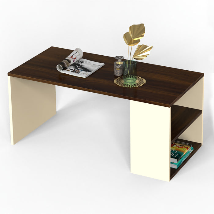 Bluewud Tayvue Coffee Table (Eessentia  Range , Brown Maple & Beige)