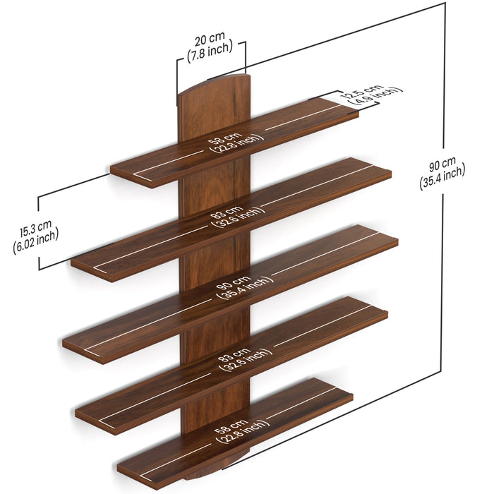 Caselle Display Shelf (5 Shelves) |Maple