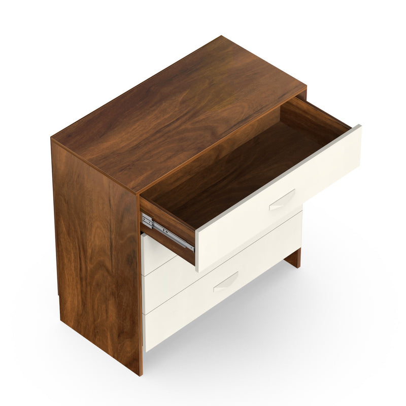 Colove Chest of Drawers & Storage Cabinet (Maple & Frosty White)